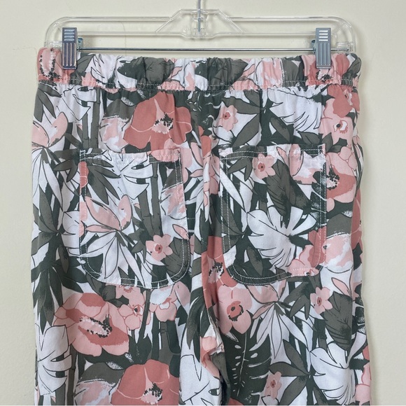 C&C California Floral Drawstring Pants Cuffed Leg Pockets Boho S - Picture 8 of 10
